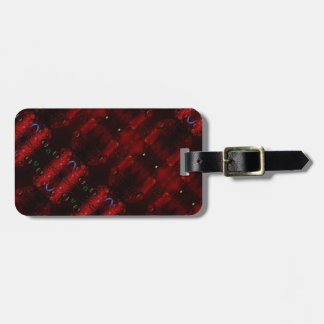 Rainy Red Dianthus Ikat 6 X GL Luggage Tag