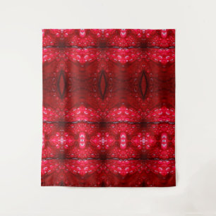 Rainy Red Petunia Ikat 3 Tapestry