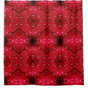 Rainy Red Petunia Ikat 4 Shower Curtain