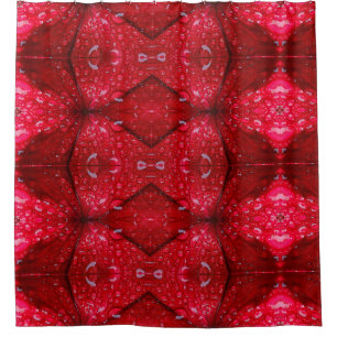 Rainy Red Petunia Ikat Too Shower Curtain