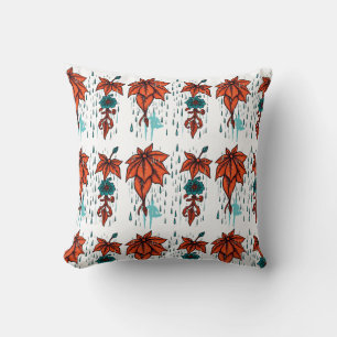Rainy Reflections – Terracotta & Teal Traditional  Cushion