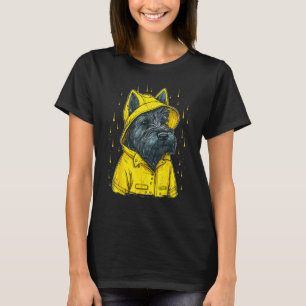 Rainy Scottish Terrier in a Scottie Rain Cape T-Shirt