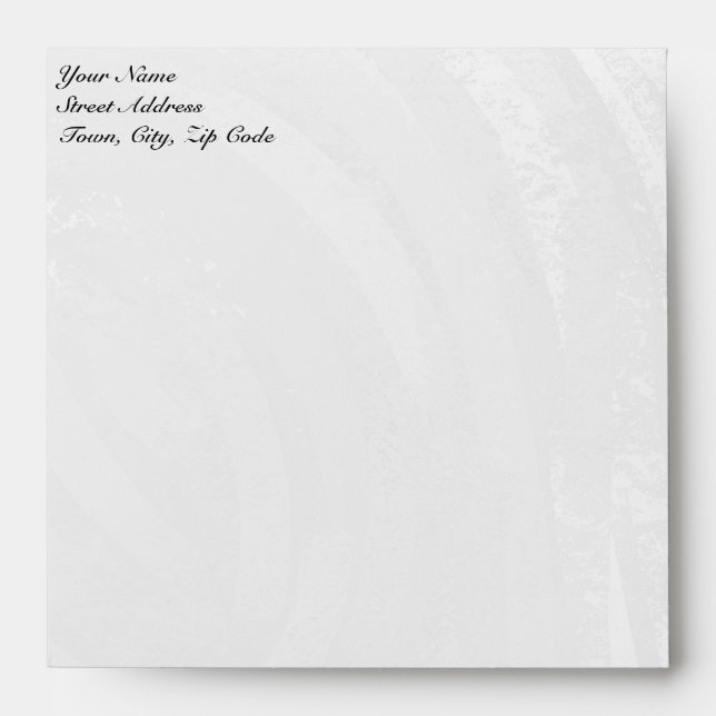 Rainy Sky Grey and Black Monogram Envelopes (Front)