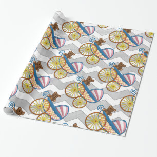 Rainy Sky Grey Chevron and Purple Baby Wrapping Paper