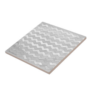 Rainy Sky Grey Chevron Pattern Tile