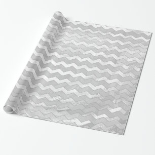 Rainy Sky Grey Chevron Pattern Wrapping Paper