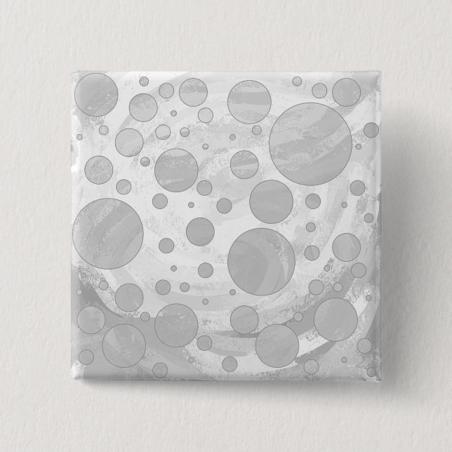 Rainy Sky Grey Polka Dots 15 Cm Square Badge (Front)