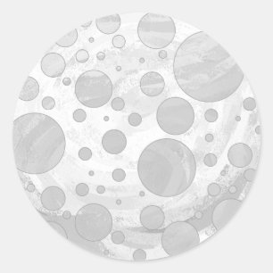 Rainy Sky Grey Polka Dots Classic Round Sticker