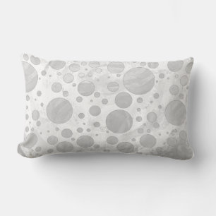 Rainy Sky Grey Polka Dots Lumbar Cushion