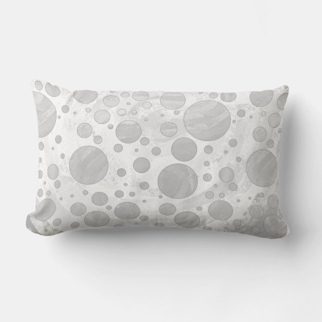 Rainy Sky Grey Polka Dots Lumbar Cushion (Front)