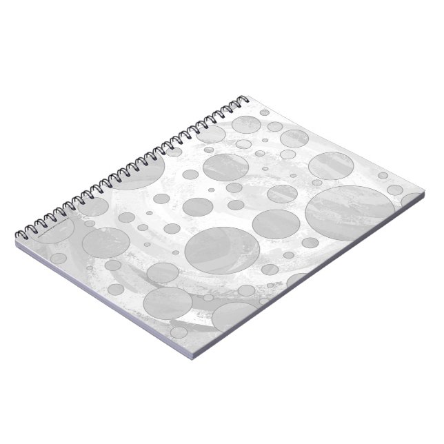 Rainy Sky Grey Polka Dots Notebook (Left Side)