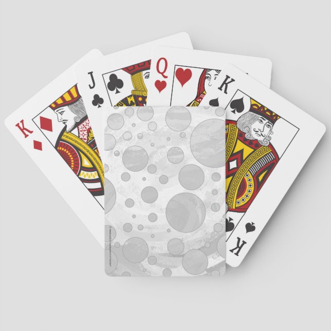 Rainy Sky Grey Polka Dots Playing Cards (Back)