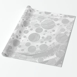 Rainy Sky Grey Polka Dots Wrapping Paper