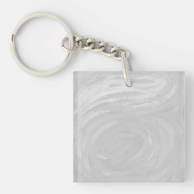 Rainy Sky Grey Swirl Key Ring (Front)