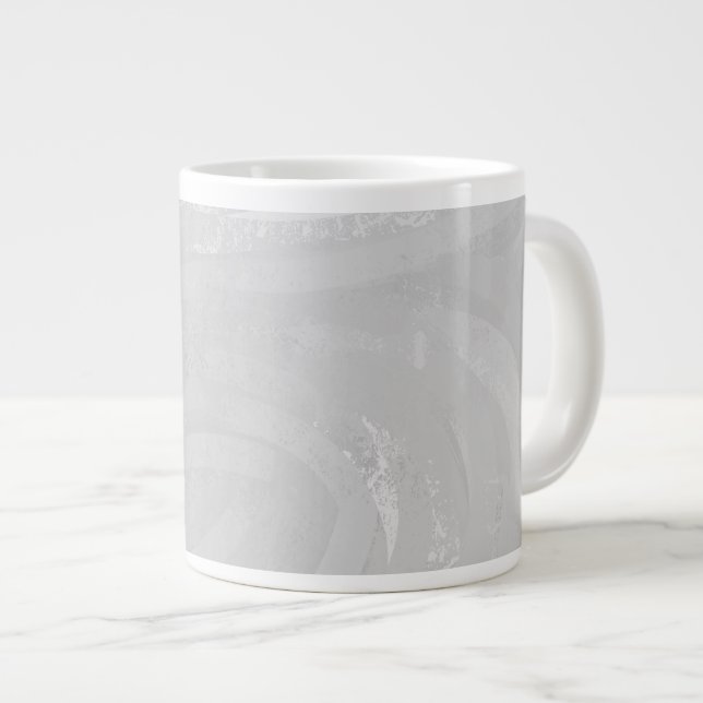 Rainy Sky Grey Swirl Large Coffee Mug (Front Right)