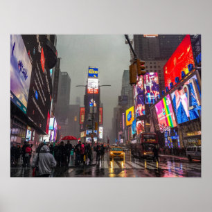Rainy Times Square Poster