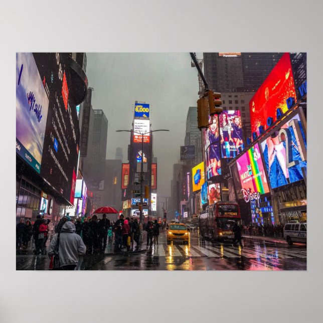 Rainy Times Square Poster (Front)