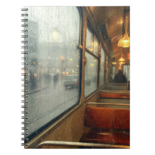 Rainy Tram Window Melancholy Mood Notebook