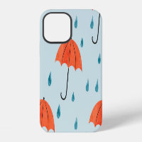 Rainy Umbrellas: Watercolor Autumn Drops