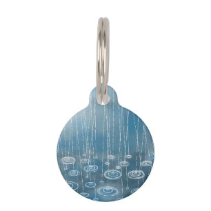 Rainy Weather Blue Pet Tag