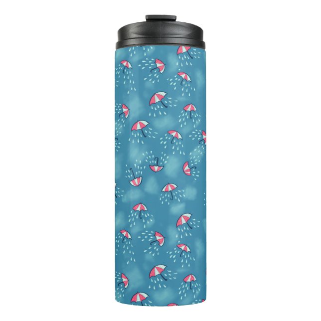 Rainy Weather Funny Umbrellas Thermal Tumbler (Front)