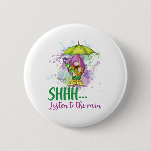 Rainy Weather Gnome 6 Cm Round Badge
