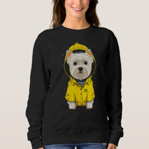 Rainy West Highland White Terrier in a Westie Rain Sweatshirt