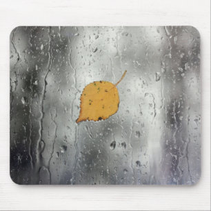 Rainy window with leaf mouse pad