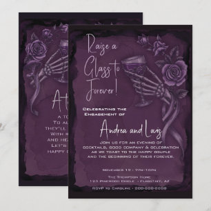 Raise a Glass to Forvever, Goth Engagement Party Save The Date