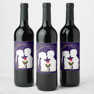 Raise a Toast to the Happy Couple Elegance Wi Wine Label
