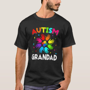 Raise Hand Autism Awareness Grandad Family Support T-Shirt