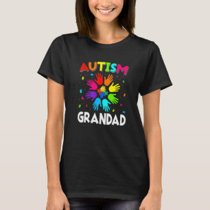 Raise Hand Autism Awareness Grandad Family Support T-Shirt