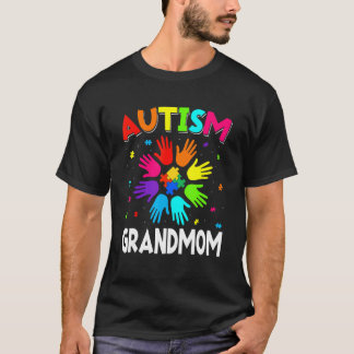 Raise Hand Autism Awareness Grandmom Family Suppor T-Shirt