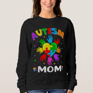 Raise Hand Autism Awareness Mum Family Matching Ou Sweatshirt