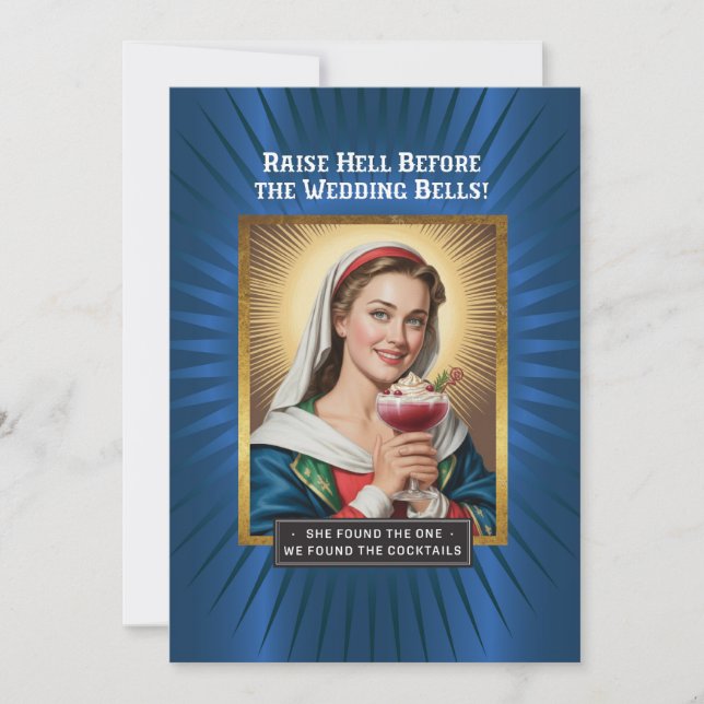 Raise Hell Before Wedding Bells, Bachelorette  Invitation (Front)