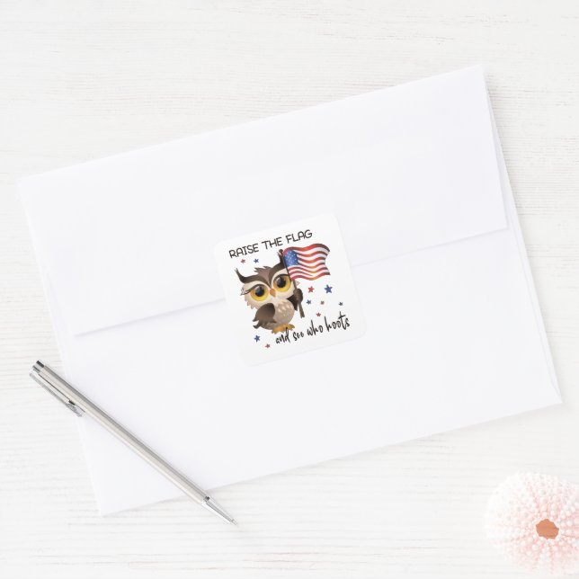 Raise the flag square sticker (Envelope)