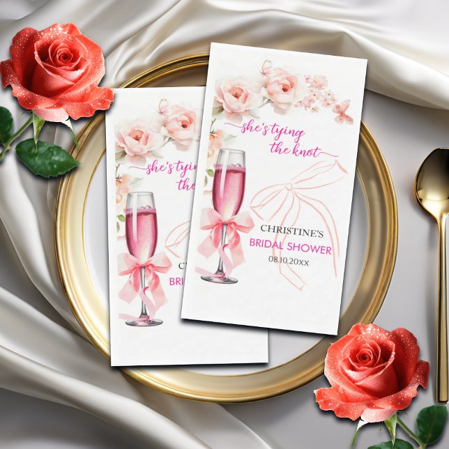 Raise the Glass She's Tying The Knot Bridal Shower Napkin (Creator Uploaded)