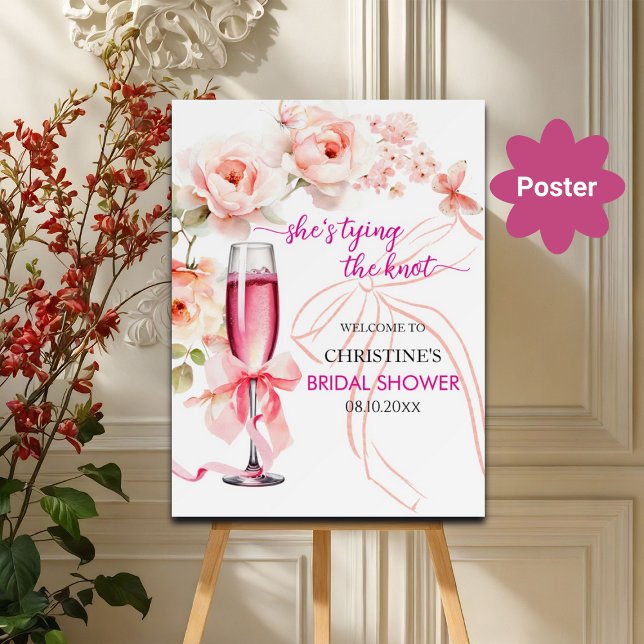 Raise the Glass She's Tying The Knot Bridal Shower Poster (Creator Uploaded)