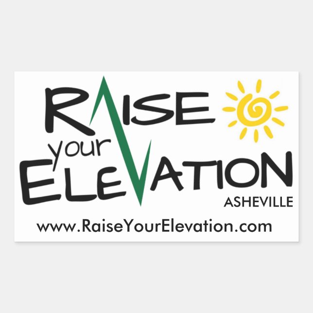 Raise Your Elevation Asheville Rectangle Sticker (Front)