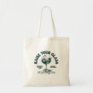 Raise Your Glass Vintage Cocktail Club Design Tote Bag