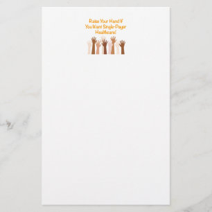 Raise Your Hand for Single-Payer Healthcare Stationery