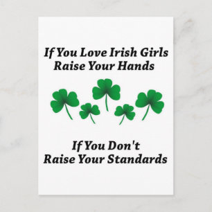 Raise Your Hands For Irish Girls Postcard