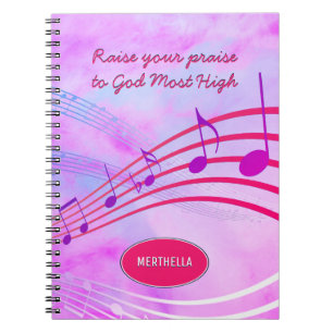 RAISE YOUR PRAISE   Music Staves   Personalized Notebook