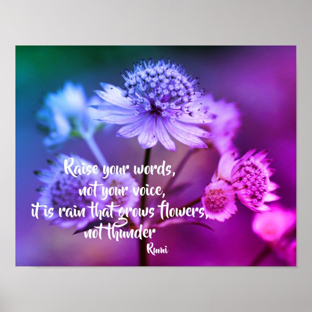 Raise Your Words Rumi Inspirational Quote Poster (Front)