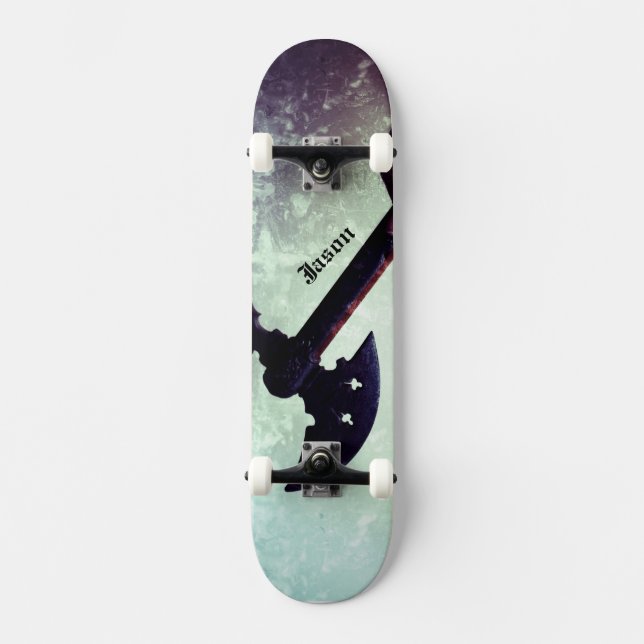 Raised battle ax skateboard (Front)