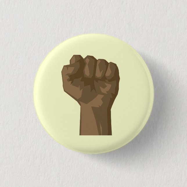 Raised Black Fist 3 Cm Round Badge (Front)