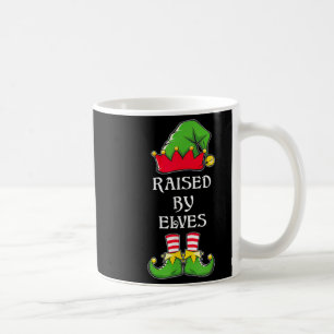Raised By Elves Funny Christmas Family Elves Squad Coffee Mug