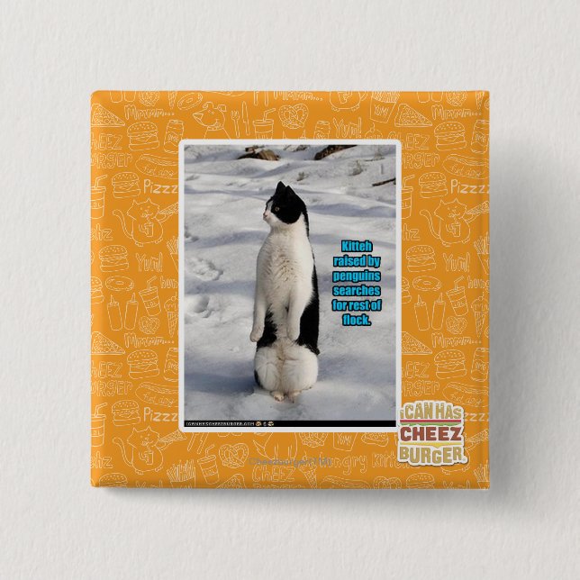 Raised by Penguins 15 Cm Square Badge (Front)