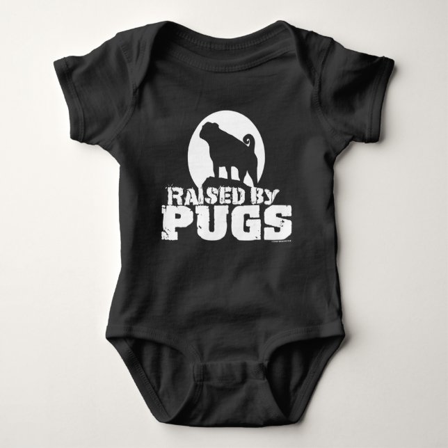 RAISED By PUGS  Baby Bodysuit (Front)