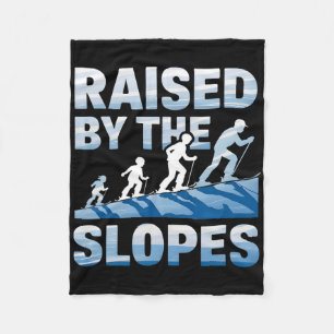 Raised By The Slopes Alpine Skiing Fleece Blanket